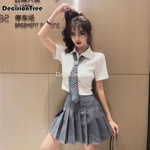 2021 navy sailor anime skirts japanese school uniform korean style kawaii girl white cosplay graduation japan shirt clothing