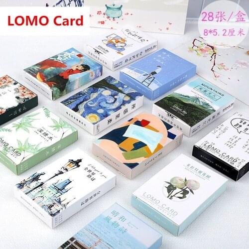 28 Sheets/Set Kawaii Flower and Animal Series Lomo Card/Greeting Card/Wish Card/Christmas And New Year Gifts