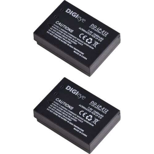2X 1040mAh LP-E12 LPE12 Battery for Canon Rebel SL1, PowerShot SX70HS, EOS M, EOS M2, M10, M50, M100 Mirrorless Digital Camera