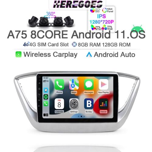 Carplay Android 10 Car Radio Multimedia Video Player For Hyundai Accent Verna Solaris 2017 - 2020 4G LTE Navigation GPS Stereo