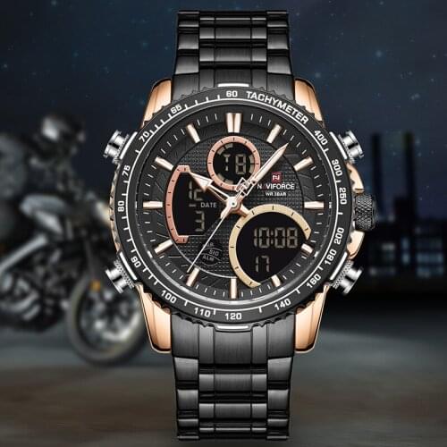 NAVIFORCE Watch Men Military Sport Watches Quartz Stainless Steel Waterproof Dual Display Male Digital Clock Relogio Masculino