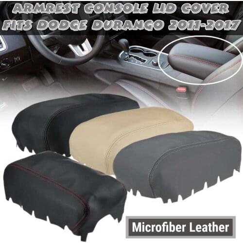 Leather Armrest Center Box Console Lid Cover Fits Dodge Durango 2011 2012 2013 2014 2015 2016 2017 Auto Console Lid Protector