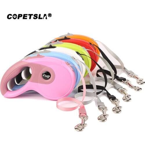 Copetsla 3m 5m Durable Dog Leash Automatic Retractable Nylon Cat Lead Extension Puppy Walking Running Lead Roulette For Dogs