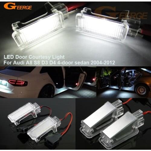 For Audi A8 S8 D3 D4 4-door sedan 2004-2012 Ultra bright Smd LED Courtesy Door Light Bulb No OBC error car Accessories
