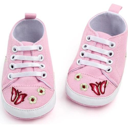 Baby Girl Shoes Newborn Soft Sole Embroidery Shoes For Baby Girl Infant Shoes Toddler Baby Canvas Shoes