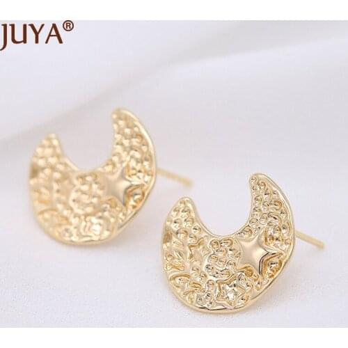 DIY Karean Elegant Rough Moon Shape Earring Findings For Gilrs Hand Made Earrings Making Supplies Jewelry Accessories