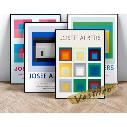 Josef Albers Poster, Albers Colours Square Painting, Geometry Abstract Wall Stickers, Josef Variant/Adobe Art Prints, Idea Gift