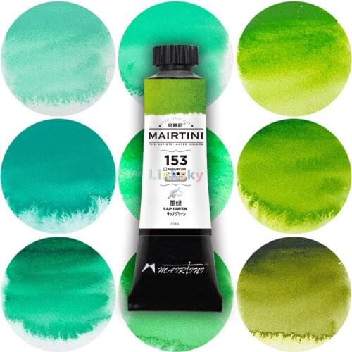 Mairtini Artist level, Green Colors Series, finely ground water-based pigments,Single tube 15ml,Art Supplies for Painters, Kids