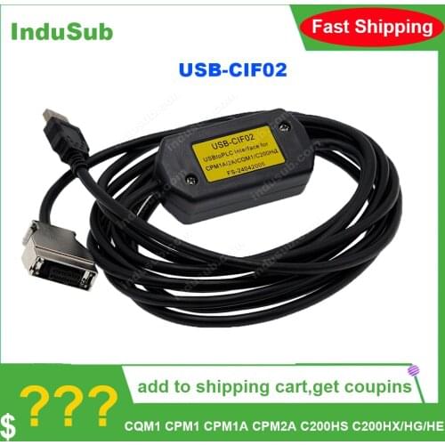 USB-CIF02 PLC programming cable for CQM1,CPM1, CPM1A, CPM2A,C200HS,C200HX/HG/HE, SRM1 series USBCIF02 support win7/win8 freeship