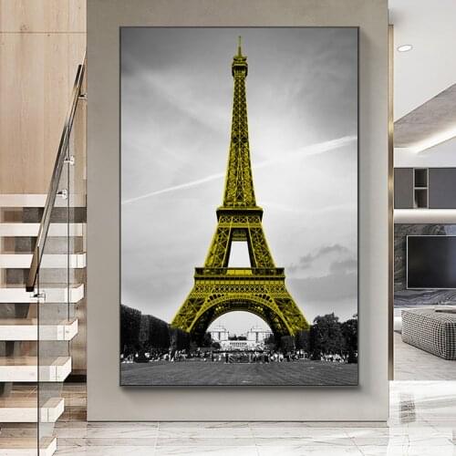 Modern Canvas Painting Eiffel Tower in Paris Landscape Poster and Prints Wall Art Picture for Living Room Home Decor Cuadros
