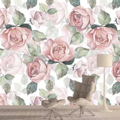 Custom Classical Floral Red Rose 3d Wallpapers Home Decor Walls Paper Murals for Living Room TV Sofa Desktop Contact Wall Rolls