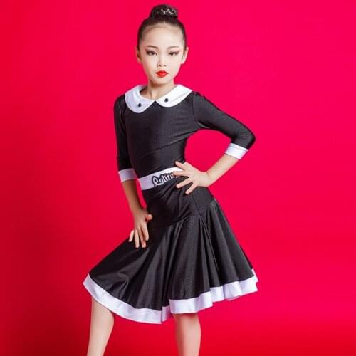 Fall Latin Dance Clothes For Girls Salsa Dance Two Pieces Costume Designer Clothing Stage Outfits Ballroom Practice Wear DL7021