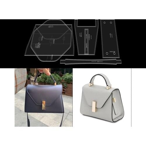 Diy Handmade Leather Goods Pattern Drawing Large-capacity Female Bag Portable Messenger Bag Free Cut Acrylic Version