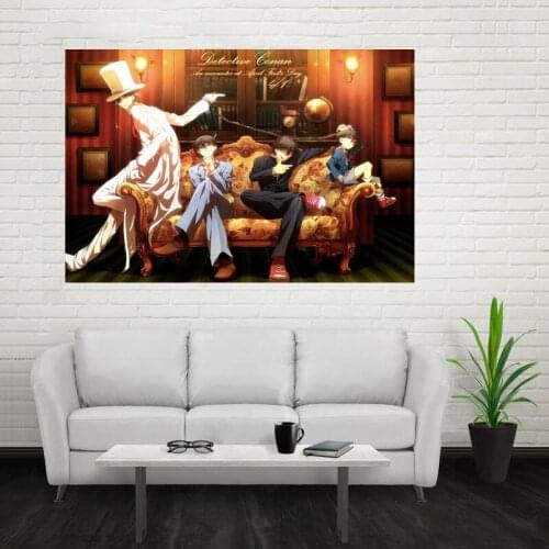 Nice Detective Conan Poster Custom Canvas Poster Art Home Decoration Cloth Fabric Wall Poster Print Silk Fabric Print