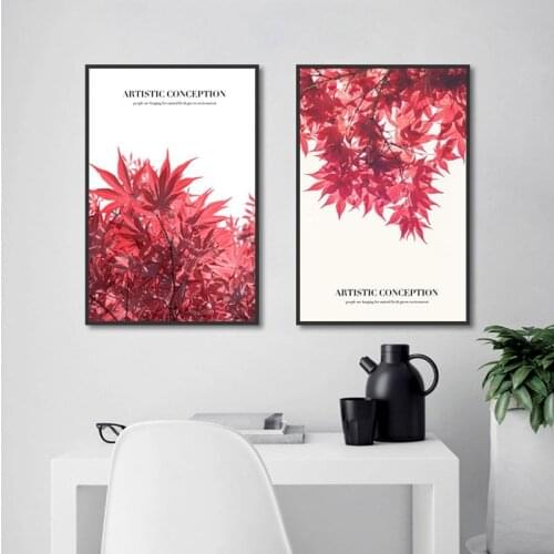 Red Maple Leaves Autumn Poster Print Canvas Painting Picture Aisle Home Wall Art Graffiti Bedroom Modern Decoration Custom