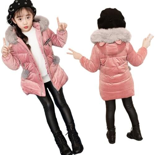 Keeping Warm Winter Girls Jacket Withstand The Severe Cold Thick Long Style Hooded Outerwear Coat For Kids Children Present