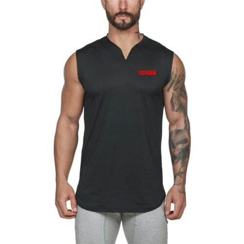 New Mens Gym Casual Workout Breathable Tank Top Musculation Clothing Bodybuilding Fitness Singlets Sports Sleeveless V-Neck Vest