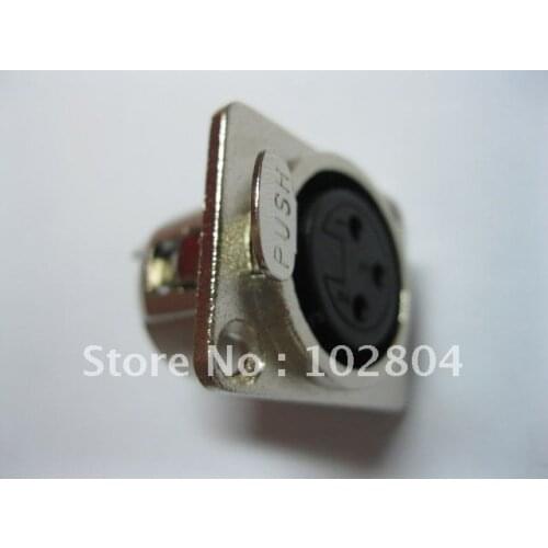 Metal Audio MIC Connector XLR 3 Pin Female Chassis Mount Socket Locking 5 Pcs Per Lot High Quality Hot Sale