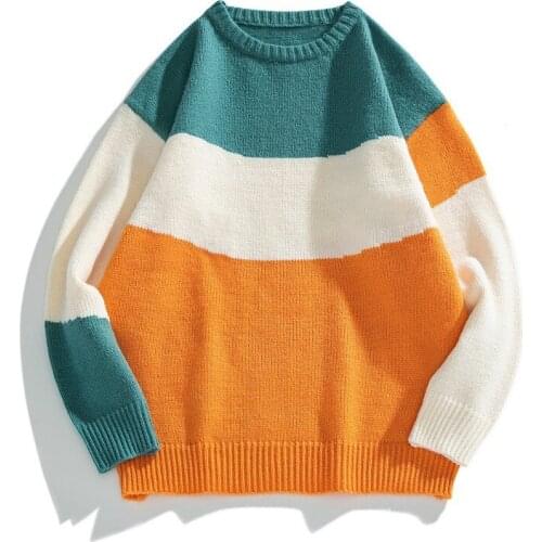 Mens Sweater Fashion Streetwear Loose Pullovers Knitted Slim Sweater Men 2020 Spring Autumn Casual O-neck Sweater Christmas