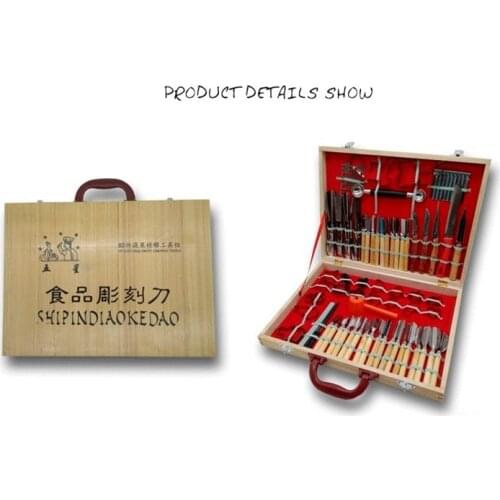 Pro 80Pcs Kitchen Fruit Vegetable Carving Chisel Tools Box set, Chef Carving Knives set