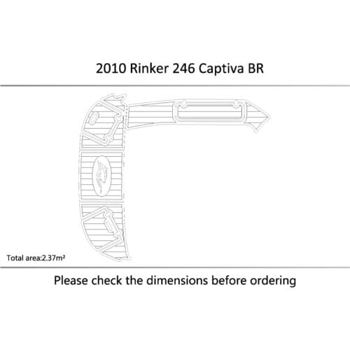 2010 Rinker 246 Captiva BR Swim Platform Pads 1/4" 6mm EVA Teak Decking