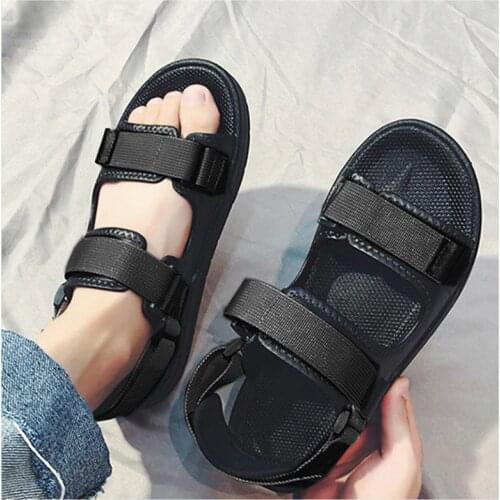 New Man Sandals Soft Bottom Men Summer Beach Shoes Solid Color Shoes Non-slip Open Toe Mens Sandals Beach Slippers NANLX29
