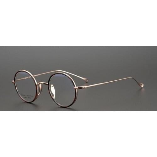 2021 New Brand Designer Titanium Original Quality Glasses Frame Men Women Handmade Super Light Retro Round Eyeglasses Oculos 107