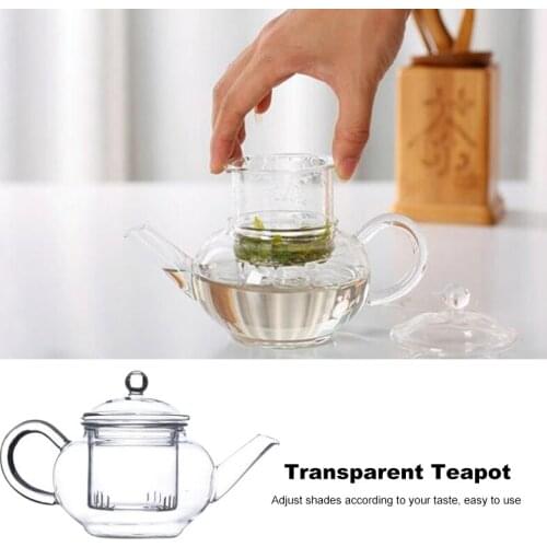 Transparent Teapot Heat Resistant Glass Teapot With Chinese Infuser Coffee Flower Tea Leaf Herbal Pot 250ml Durable Kettle Gift