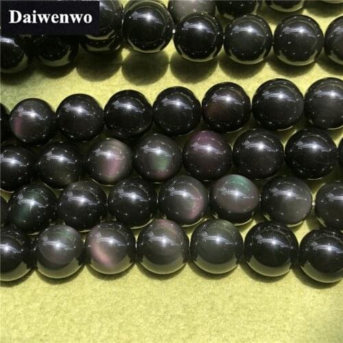 Colorful Rainbow Obsidian Beads 6-18mm Round Natural Loose Stone Diy Bracelet