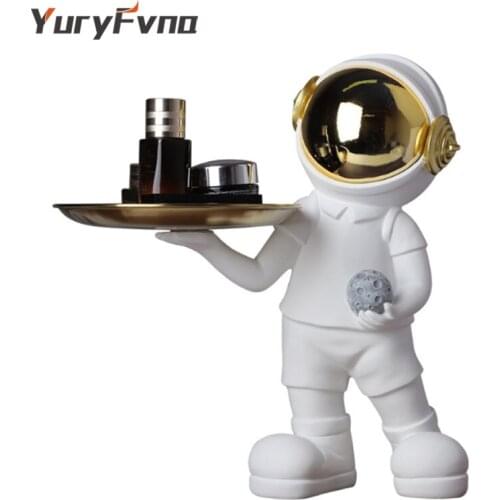 Nordic Astronaut Statue Entrance Key Storage Box Home Decor Desktop Ornaments Creative Space Character Snacks Dried Fruit Tray