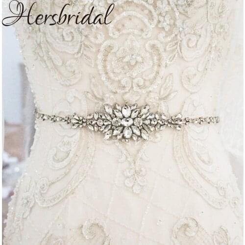 Crystal Wedding Belt Silver Bridal Belt 2018 Sash Belt For Wedding Dresses