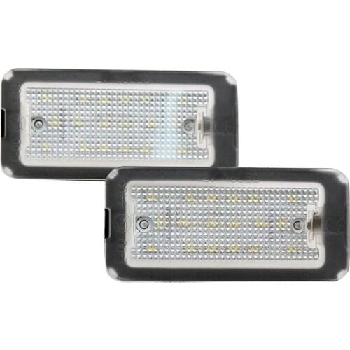 2Pcs/Set HAUSNN LED Number License Plate Light 18SMD Canbus No Error for FIAT 500 Car Styling Pure White Super Bright