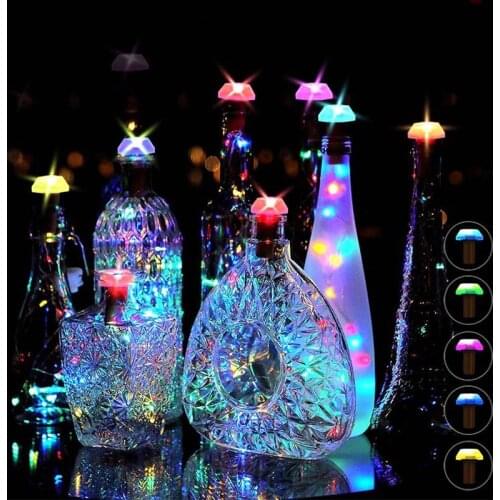 Solar Wine Bottle Led String Lights Colorful Solar power cork Fairy Lights For Christmas Halloween Decoration Bar Bottle Light