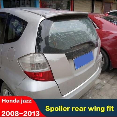 Rear Spoiler Jazz 08-13 For Honda Fit Rear Lip High Quality Primer Color Car Tail Fin Rear Lip Hatchback Spoiler Wing Dedicated