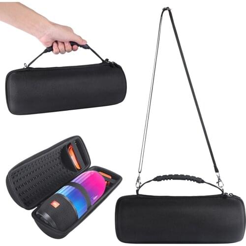 Newest PU Carry Protective Speaker Box Pouch Cover Bag Case For JBL Pulse 3 Pulse4 Speaker-Extra Space for Plug&Cable(With Belt)