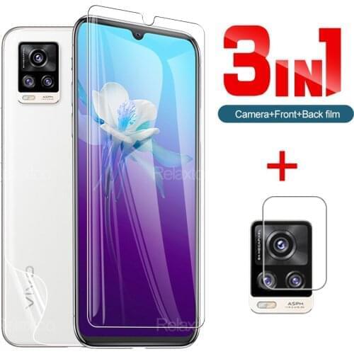 3-in-1 Tempered Glass And Hydraulic Film For Vivo Vivo V20 Screen Protector For Vivo V20 SE V20 Pro 5G Y30 Y50 Camera Lens Film