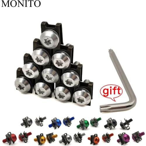 CNC Aluminum Motorcycle Fairing Screws Custom Body Spring Bolts For yamaha xt 600 mt10 mt 09 tracer suzuki drz/ltz 400 Accessory