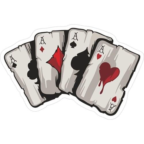 Car Motorcycle Accessories 15.2CM*9.8CM Cartoon Playing Cards A Decal PVC Motorcycle Car Sticker 11-00780