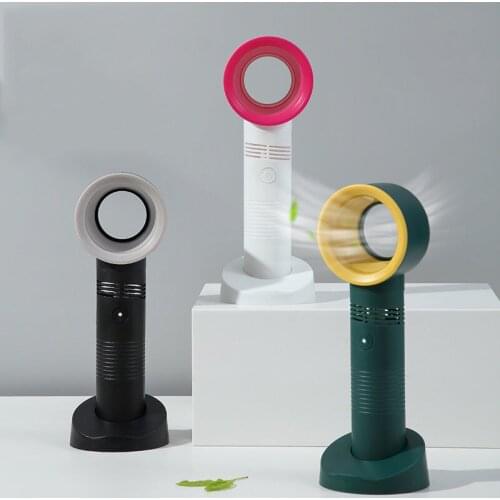 Mini Bladeless Fan Portable Hand held Cute Cat USB Rechargeable Cooling Fans 2000mAh Mute for Home Outdoor Ventilador Cooler