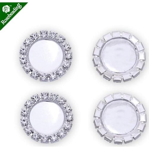 10pcs claw chains Rhinestone button Base Tray Button Round Cabochon Setting Flatback Jewelry Findings,Crystal Pendant Blank