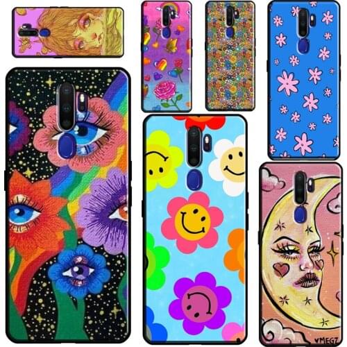 Y2K Indie Aesthetic For OPPO A52 A72 A91 A5 A9 A31 A53 2020 Reno2 Z Find X2 X3 Pro A3S A5S A1K A15 A93 Case