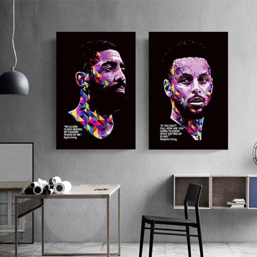 Black graffiti Basketball New star Superstar Fans Canvas Painting Poster and Print Wall Art Pictures for Home Decor (No Frame)