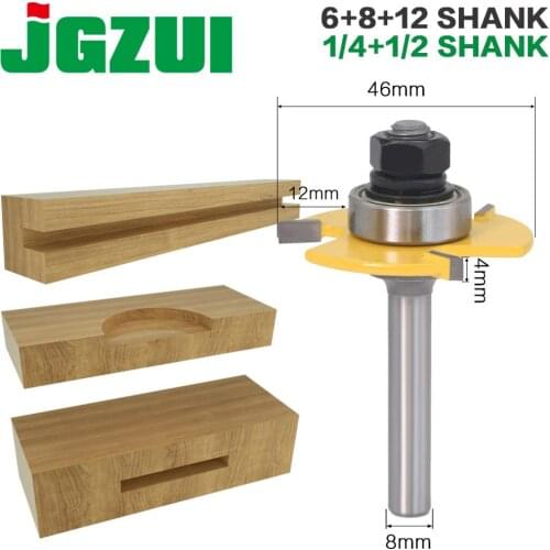 1 pc 8mm Shank 1/4″shank 6mm shank 1/2″shank 12mm shank Groove Joint Assembly Router Bit Set 3/4" Stock Wood Cutting Tool