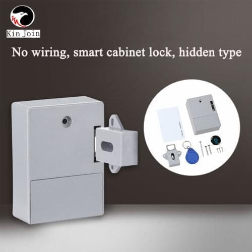 KINJOIN 125KHz EM RFID ID Card Invisible Hidden Electric Drawer Cabinet Lock Sensor Black And White Optional