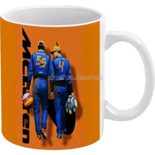 Lando Norris Carlos Sainz Mclaren Coffee Mugs Style Cartoon Tea Coffee Mug Cup Birthday Gift Collection Mclaren Lando Norris Car