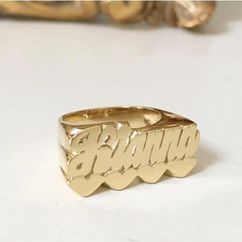 Custom Rings Men Rings 2021 New Personality Rings Hip Hop Ring Women Custom Name Ring Gold Fashion Punk Letter Ring Gift