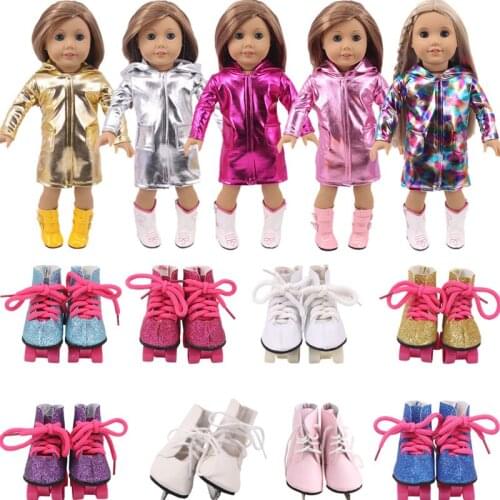 Mix And Match Six Raincoats And Right Skates Fit 18 Inch American And 43 Cm Baby New Born Doll Clothes Accessories,Children'TOY