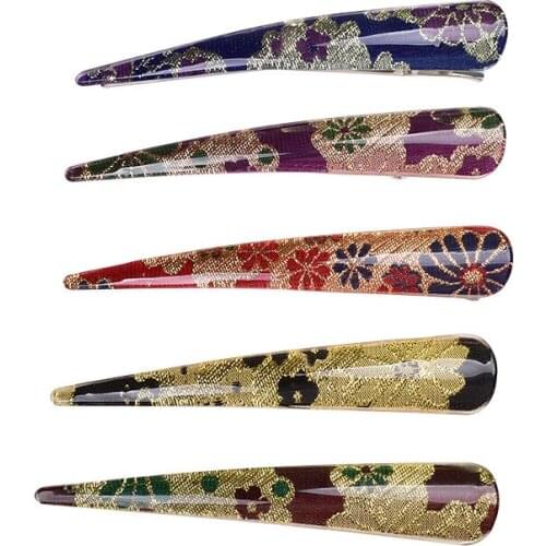 Korean Arylic Hair Clips Vintage Golden Flower Hair Grips for Women Girls Clssic Hair Clamps Ox Horn Shaped Hair Accessories