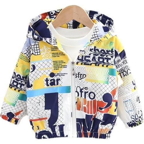 New Spring Autumn Baby Girl Clothes Fashion Children Boys Letter Hooded Jacket Toddler Casual Costume Infant Clothing Kids Coat