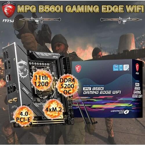 LGA 1200 11th-Gen CPU MSI MPG B560i GAMING EDGE WIFI Motherboard DDR4 64GB M.2 PCI-E 4.0 B560 Placa-mãe 1200 Desktop Intel B560